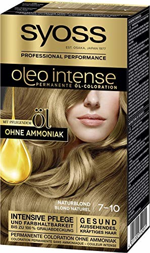Syoss SYOSS Oleo Intense Permanente Oil -Coloration 7-10 naturalny blond, z pielęgnującym olejem i bez amoniaku, 3 sztuki w opakowaniu (3 x 115 ml)