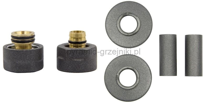 Vario Term Zestaw maskujący rozety + tuleje + złączki CU/PEX - grafit str. PEX - instalacja alu-pex ZMR1P16xM2205