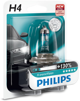 Philips Philips Żarówki halogenowe H4 12V 60/55W P43t-38 X-tremeVision +130