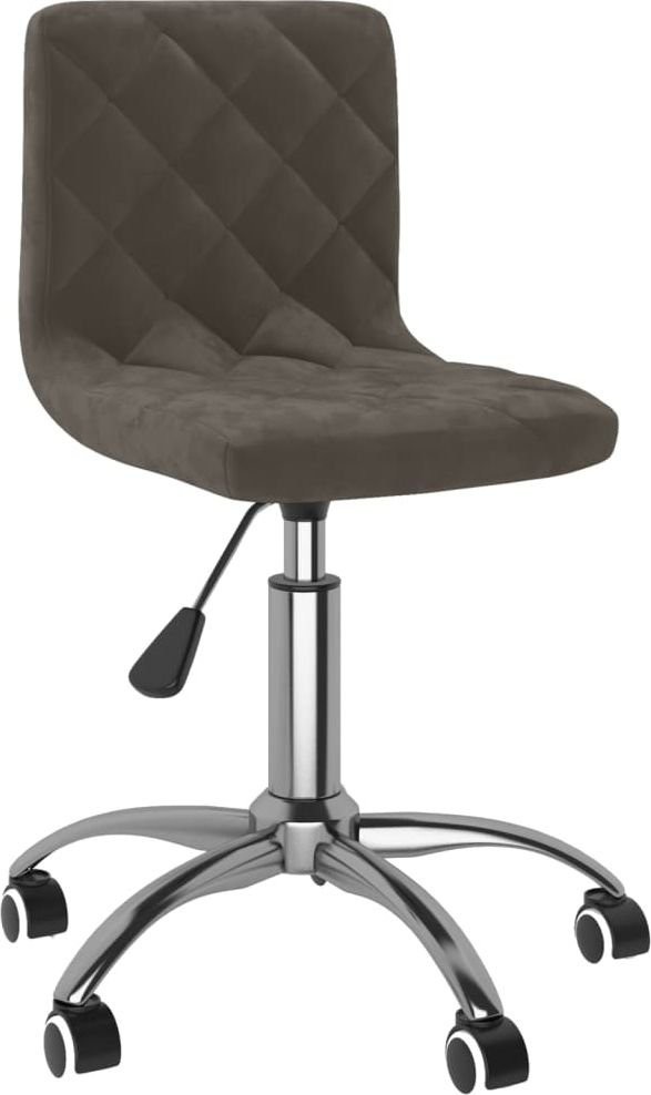 vidaXL Obrotowe krzesło stołowe ciemnoszare obite aksamitem 3086483