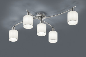 Trio Lampa sufitowa Garda nikiel mat/biały 5x25W 605400501 605400501