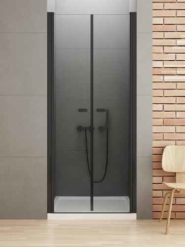 New Trendy NEW SOLEO BLACK Drzwi wnękowe podwójne uchylne szkło 6 mm Active Shield czarne profile 150x195cm D-0249A  D-0249A