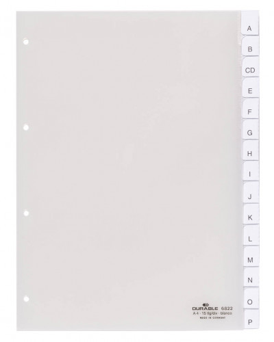 DURABLE Przekładki do segregatora A4 15 stron przezroczyste 6822-19