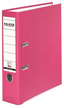 FALKEN Falken PP-Color segregator dźwigniowy A4 szeroki 8 cm pastelowy róż. Wyprodukowano w Niemczech. Teczka wegańska Segregator Wegański Vegan Segregator szczelinowy Segregator z mechanizmem 11286747