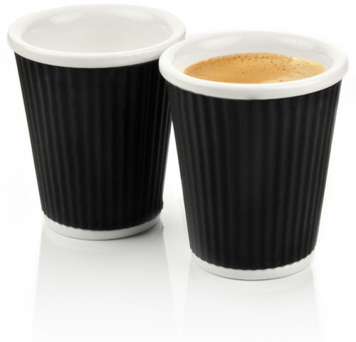 Zestaw kubków LES ARTISTES Black 180 ml A-0631) Czarny