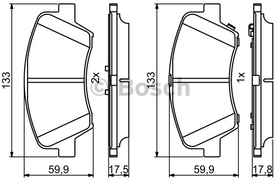 Bosch Zestaw klocków hamulcowych, hamulce tarczowe 0 986 494 712