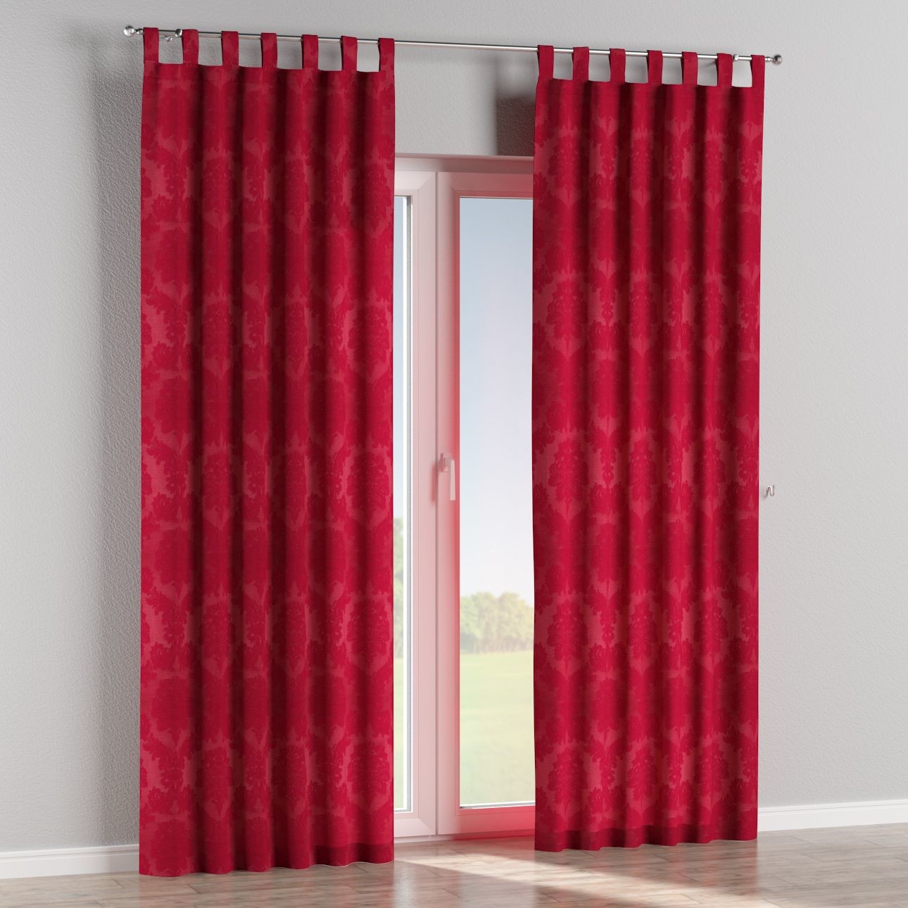 Dekoria Zasłona na szelkach 1 szt. bordowy 1szt 130x260 cm Damasco 310-613-13