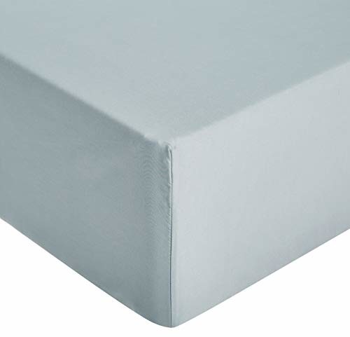 AmazonBasics wysokiej jakości prześcieradło z gumką z mikrofibry, 180 x 200 x 30 cm, niebieski spa