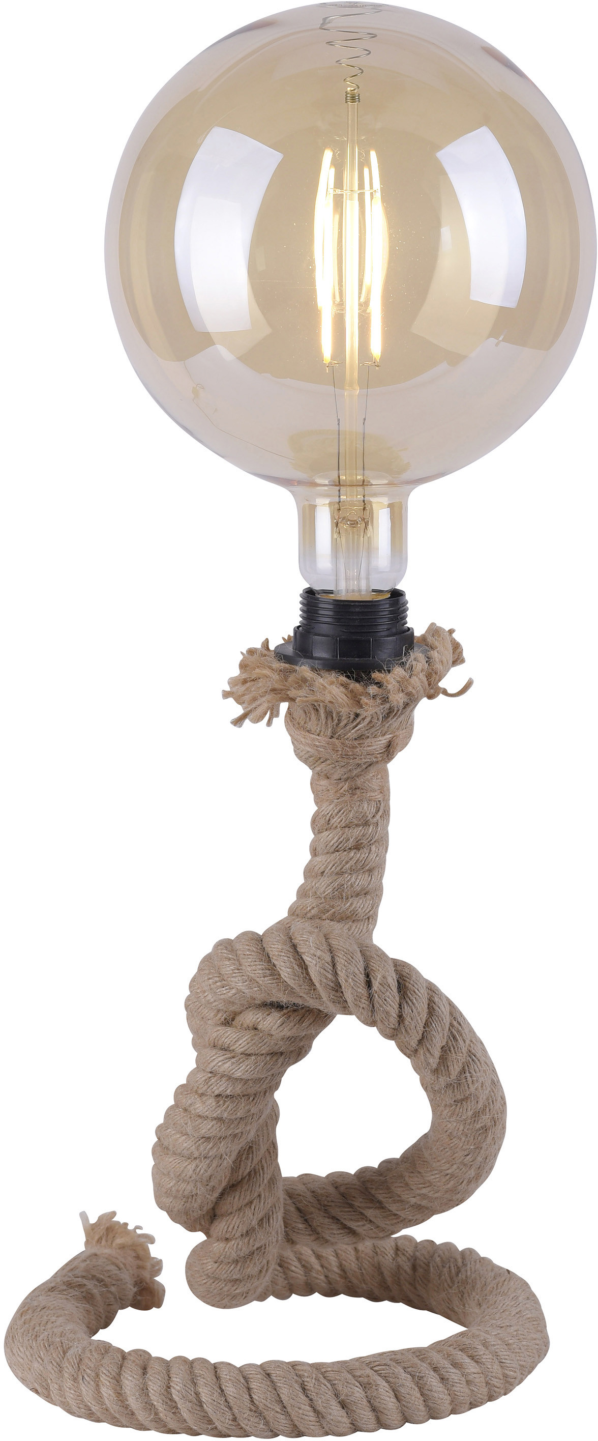 Leuchten Direct Wiejska lampa stołowa wykonana z liny - Ropa