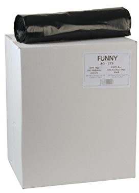 Funny Regeneracyjne włókna LDPE worki na śmieci, czarna, zwinięty, 240 L, typ 100, 1er Pack (1 X 75 sztuk) AG-275