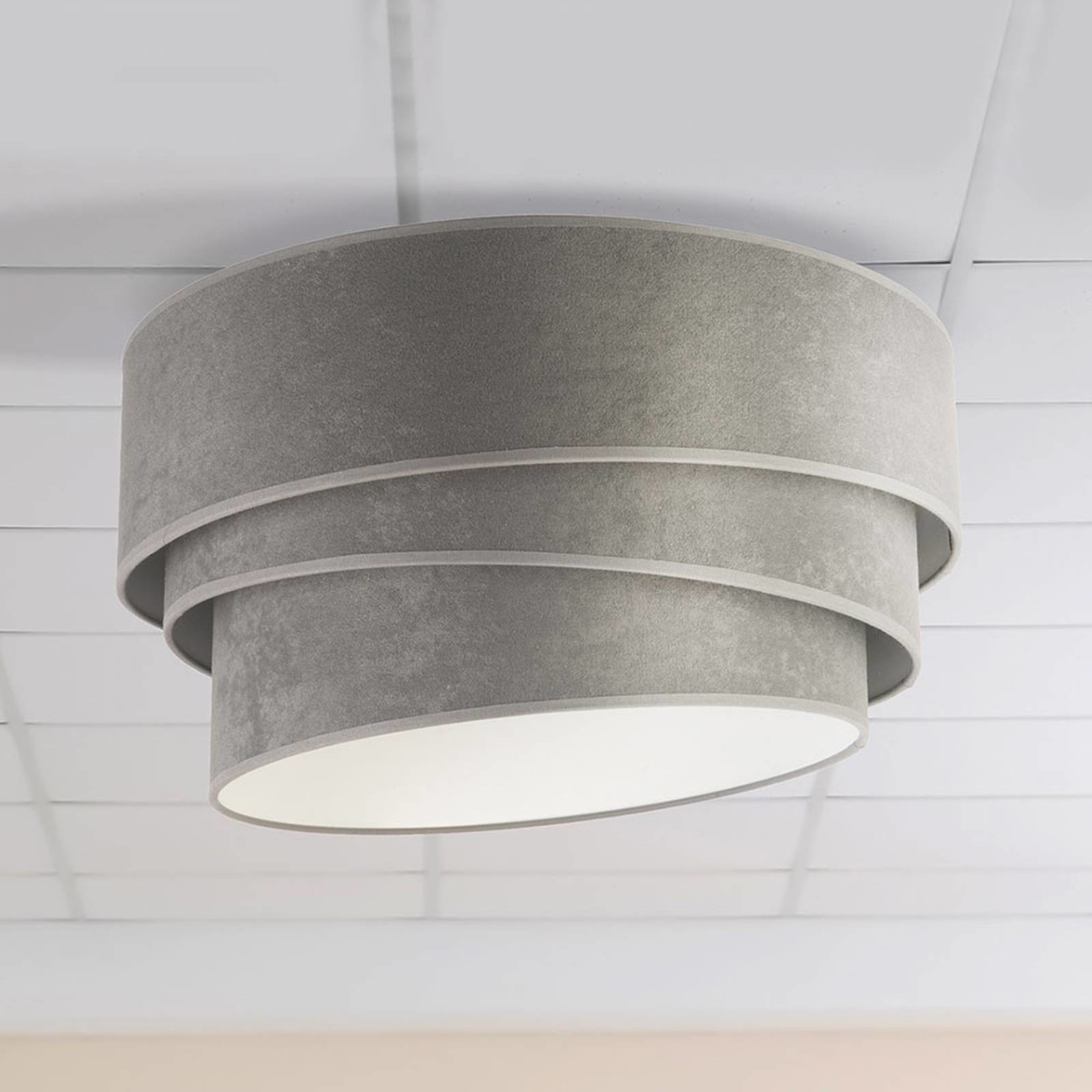 Euluna Lampa sufitowa Devon, szara/biała 45cm
