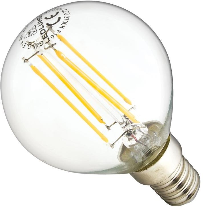 LEDlumen Żarówka LED COS CCD WW G45-G, E14, 4 W, barwa biała ciepła