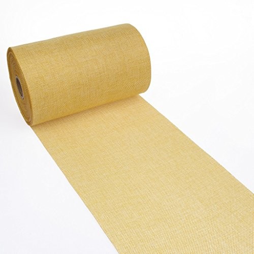 Deko AS GmbH Bieżnik na stół Shabby Chic o wyglądzie lnu 20 cm  słoneczny żółty  25 m  69  200  25  10 69 200mm 25m col. 10