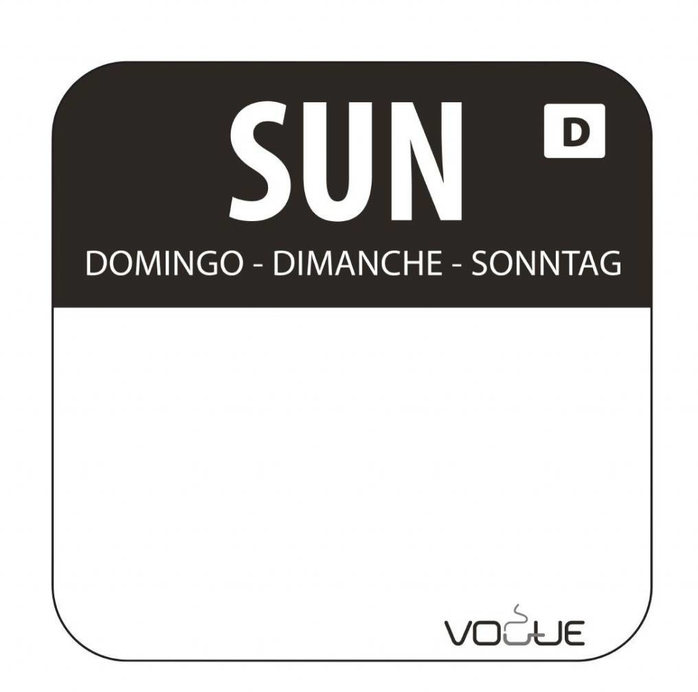 Vogue Naklejki rozpuszczalne niedziela | rolka 1000 szt. U783