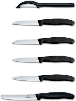 Victorinox Swiss Classic zestaw 6 elementów 5 noży i obieraczka czarny 6.7113.6G 6.7113.6G