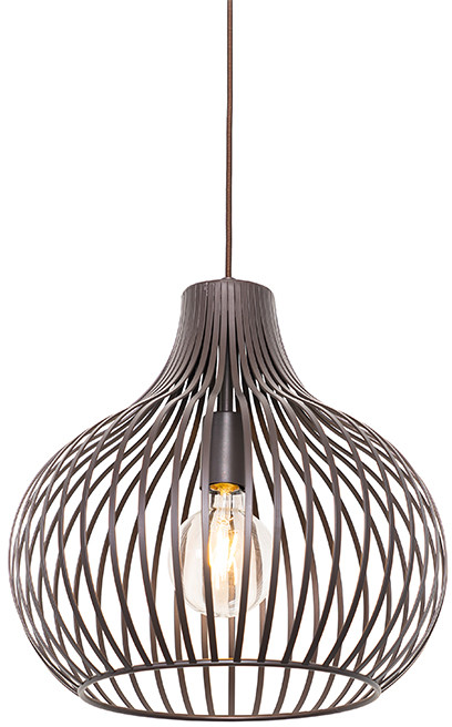 QAZQA Nowoczesna lampa wisząca brązowa 38 cm - Sapphira