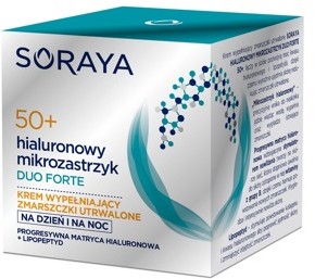 Soraya Hialuronowy Mikrozastrzyk Duo Forte 50+ 50 ml Krem na dzień i noc DARMOWA DOSTAWA DO KIOSKU RUCHU OD 24,99ZŁ