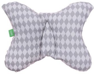 Lulando Poduszka do wózka MINKY Różowy Szare Romby 40x30 cm C00005455