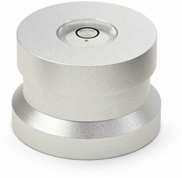 DynaVox Dynavox Single Puck ASP3, adapter z aluminium do pojedynczej płyty łupkowej 45, wbudowana poziomica do regulacji gramofonu, srebrny 207672