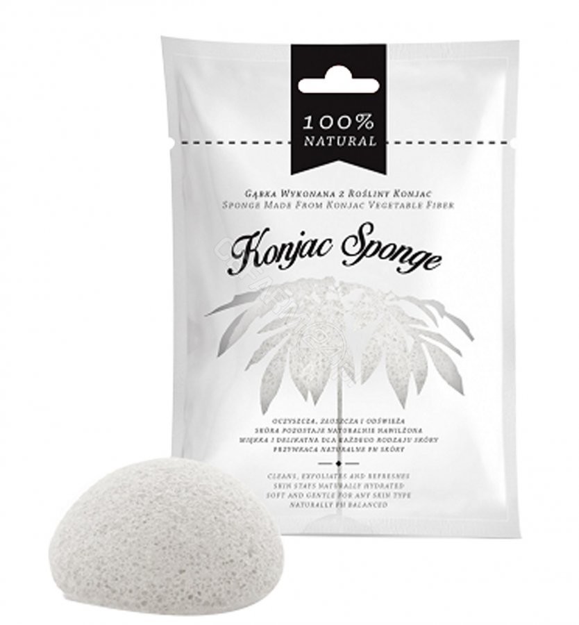 Diet-Food Diet-Food Konjac Sponge gąbka do twarzy z rośliny konjac Biała/White 1szt