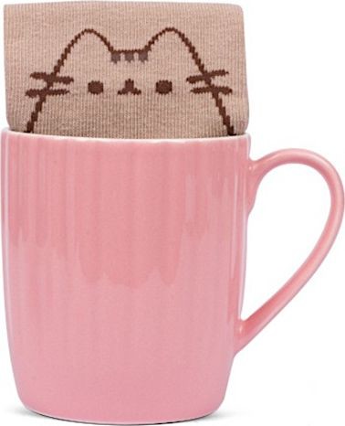 NoName kubek i skarpetki Pusheen 15 x 8,5 cm ceramiczny różowy 2-częściowy twm_504976