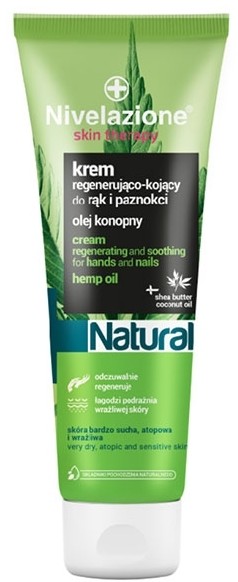 Ideepharm Nivelazione Skin Therapy NATURAL krem regenerująco-kojący do rąk i paznokci olej konopny 100ml