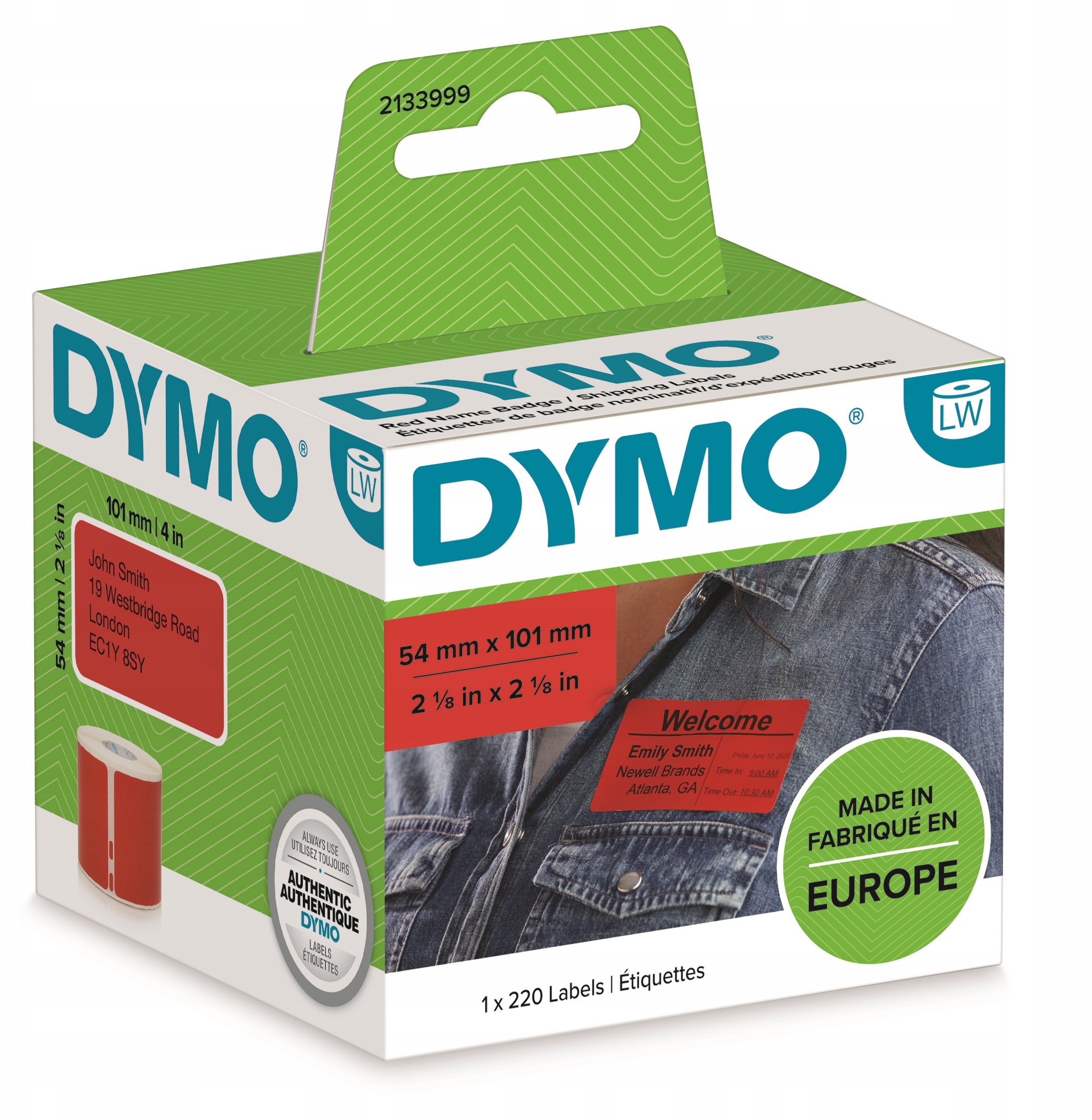 Dymo 2133399 Etykiety adresowe trwałe 101x54mm 220