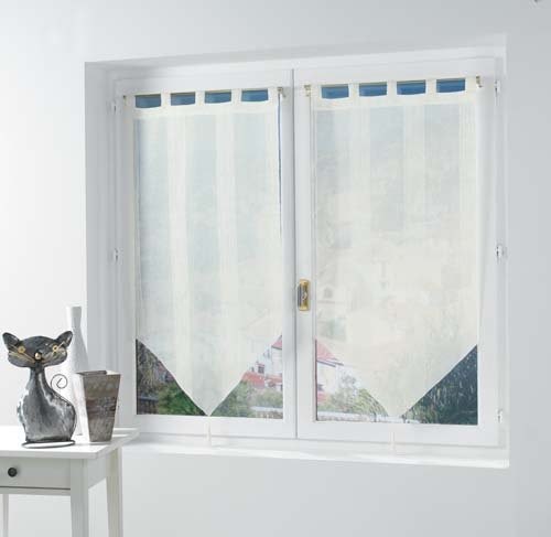 Douceur d'Intérieur Zasłona douceur D l'intérieur  1620978, z pomponem, 2x60x120 cm, SALINA, woal przechodniów kolorach piasku, beżowy 1620978