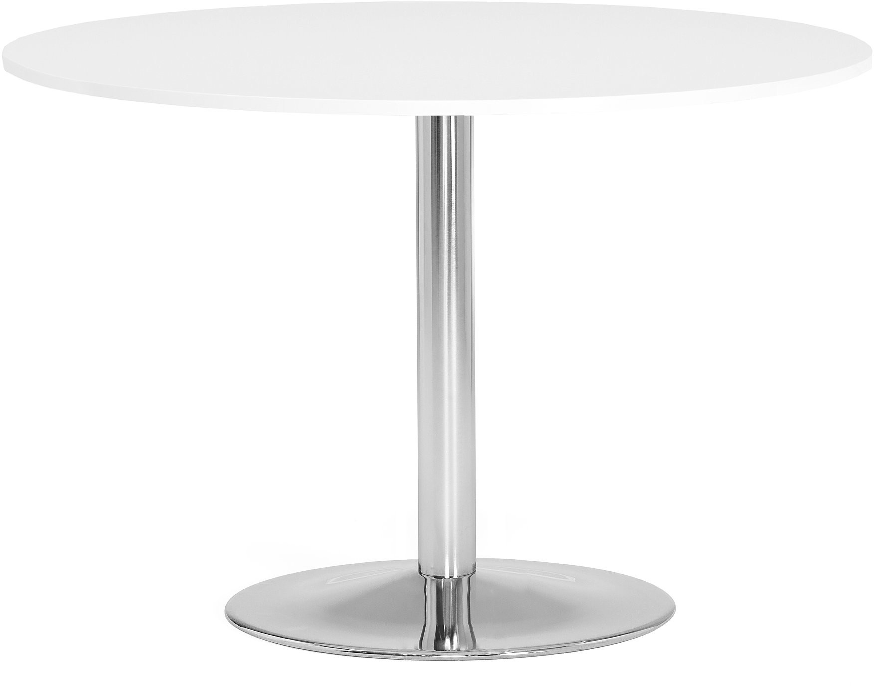 AJ Produkty Okrągły stół do stołówki LILY,  1100 x 750 mm, biały, chrom