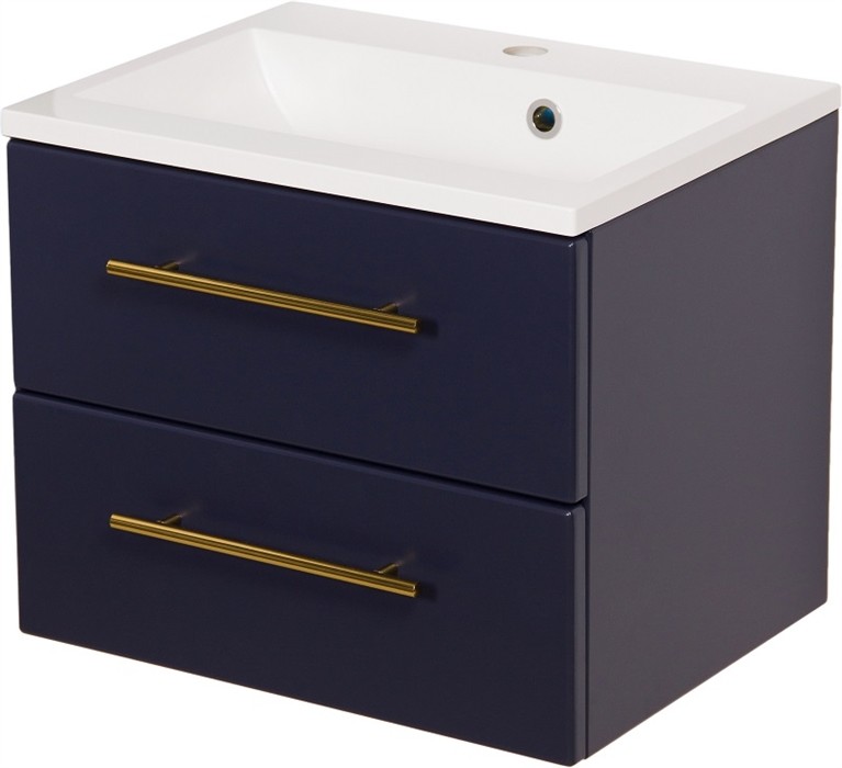 Gante Szafka wisząca z umywalką granatowy mat 50 cm Belli Gold BEL-GN-U50/39/2+KIDDY-500