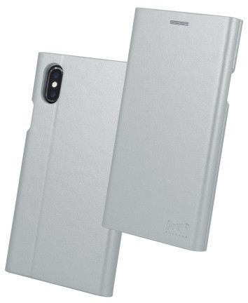 TF1 Pokrowiec Beeyo Book Grande do iPhone X srebrny