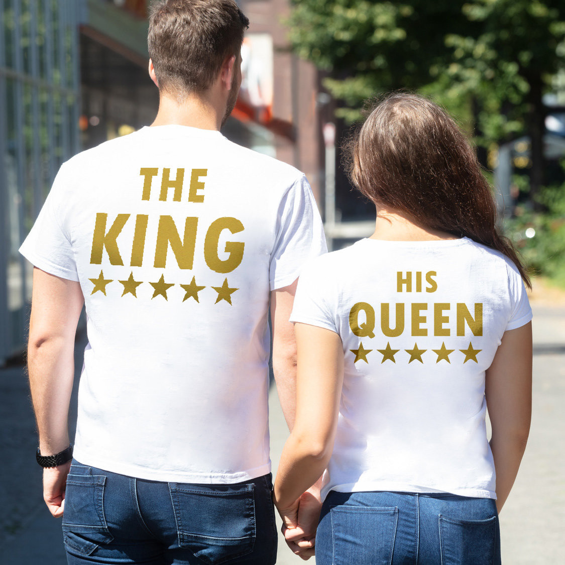 Poczpol Koszulki dla par - QUEEN & KING - złoty nadruk 39046-uniw