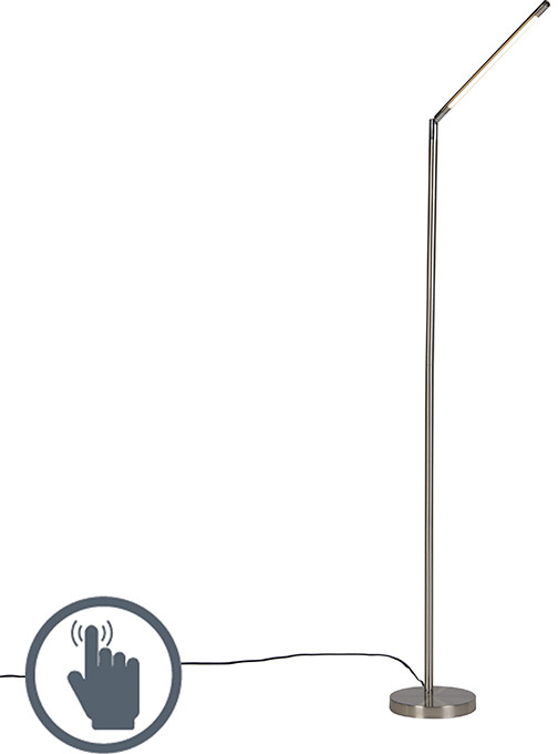 QAZQA Nowoczesna lampa podłogowa ze stali w tym LED - Berdien 98220