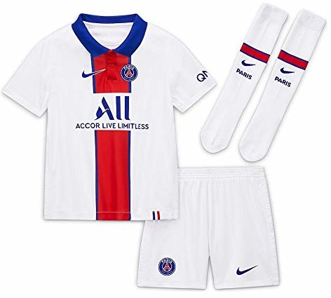 Nike Dziecięcy PSG LK NK BRT KIT AW zestaw piłki nożnej, biały/(stary królewski) (pełny sponsor), M CD4593