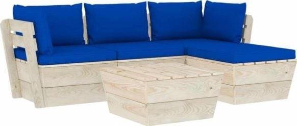vidaXL 5-cz zestaw wypoczynkowy z palet z poduszkami świerk 3063478