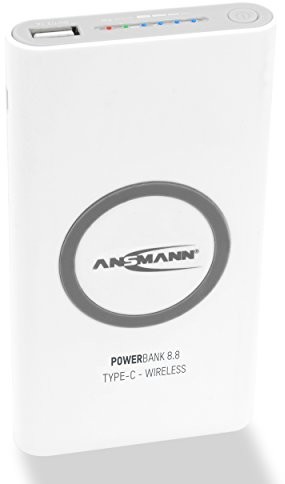 ANSMANN Ansmann Powerbank o pojemności USB i Typ C port oraz wskaźnik stanu LED/zewnętrzny dodatkowy akumulator idealny do Samsung iPhone iPad tablet Kindle w celu uzyskania dodatkowych urządzeń 1700-0098