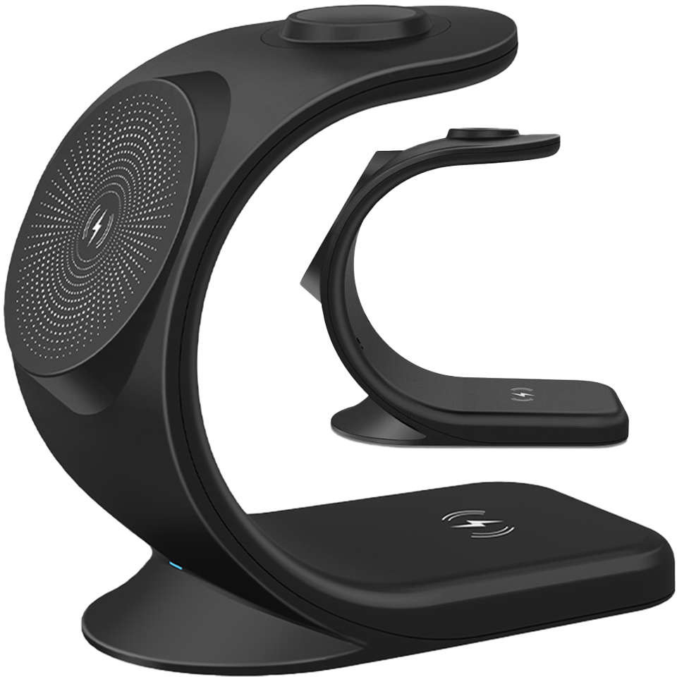 Alogy Ładowarka indukcyjna Alogy Qi 3w1 do MagSafe do Apple iPhone Watch AirPods Czarna 11392X1
