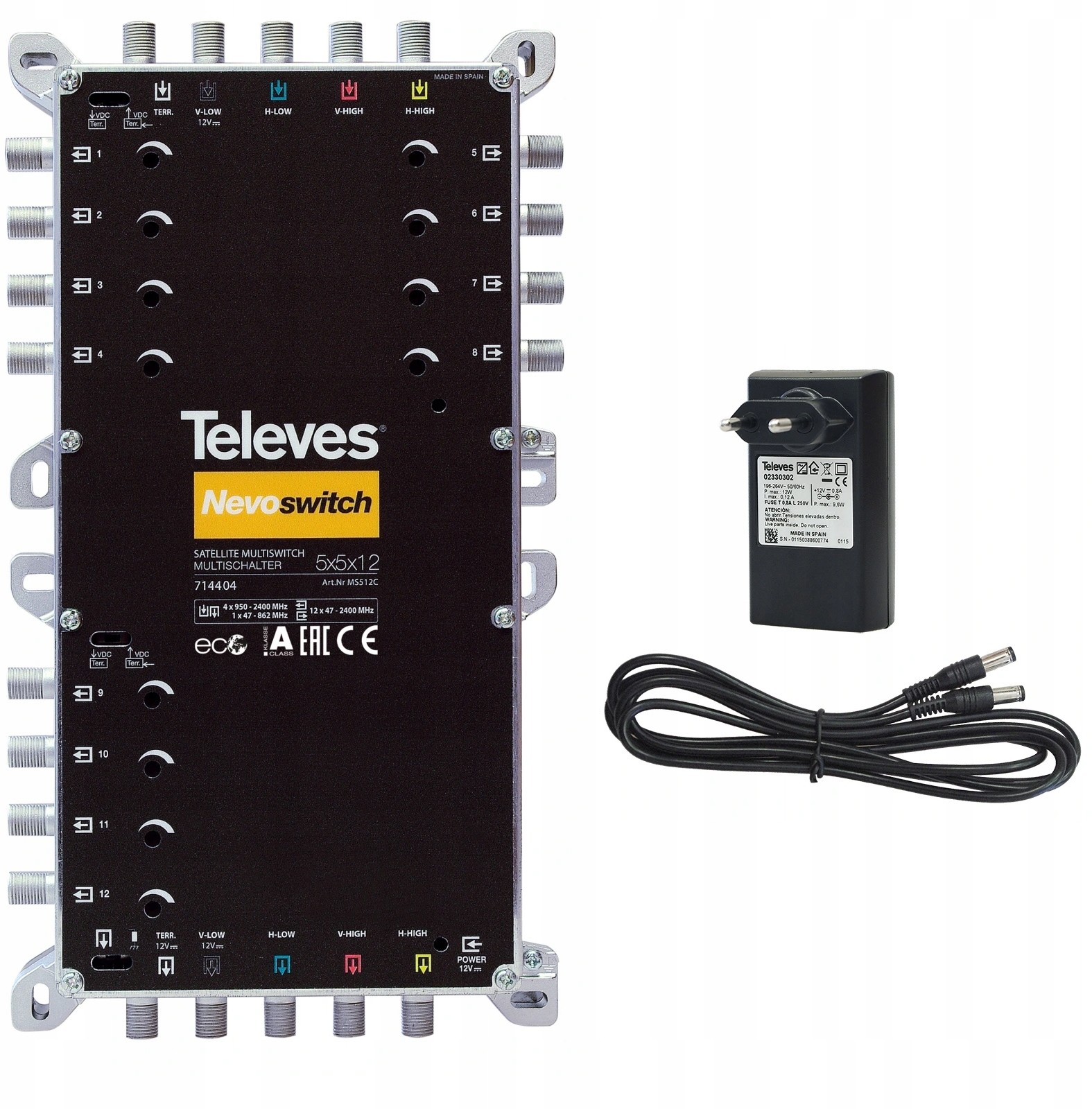 Televes MultiSwitch 5/12 NevoSwitch 12 Wyjść Quad