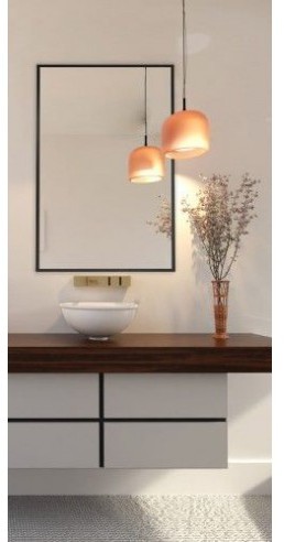 Łukasz Ochwat Alfaram Lustro łazienkowe do toaletki w pięknej drewnianej czarnej ramie 60x80
