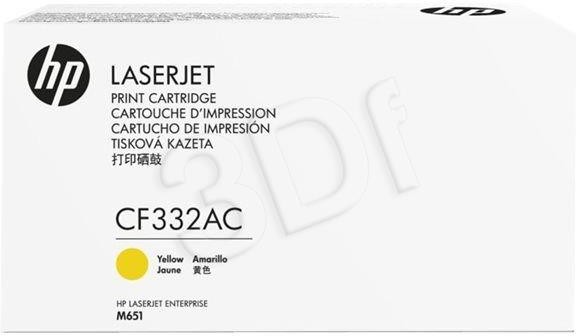 HEWLETT-PACKARD Toner HP CF332AC (oryginał HP 654AC, HP654AC; 15 000 stron; żółty) CF332AC