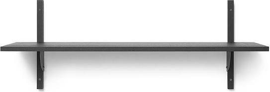 Ferm Living Półka Sector pojedyncza 87 cm czarny jesion z czarnym mosiężnym mocowaniem 1103462858