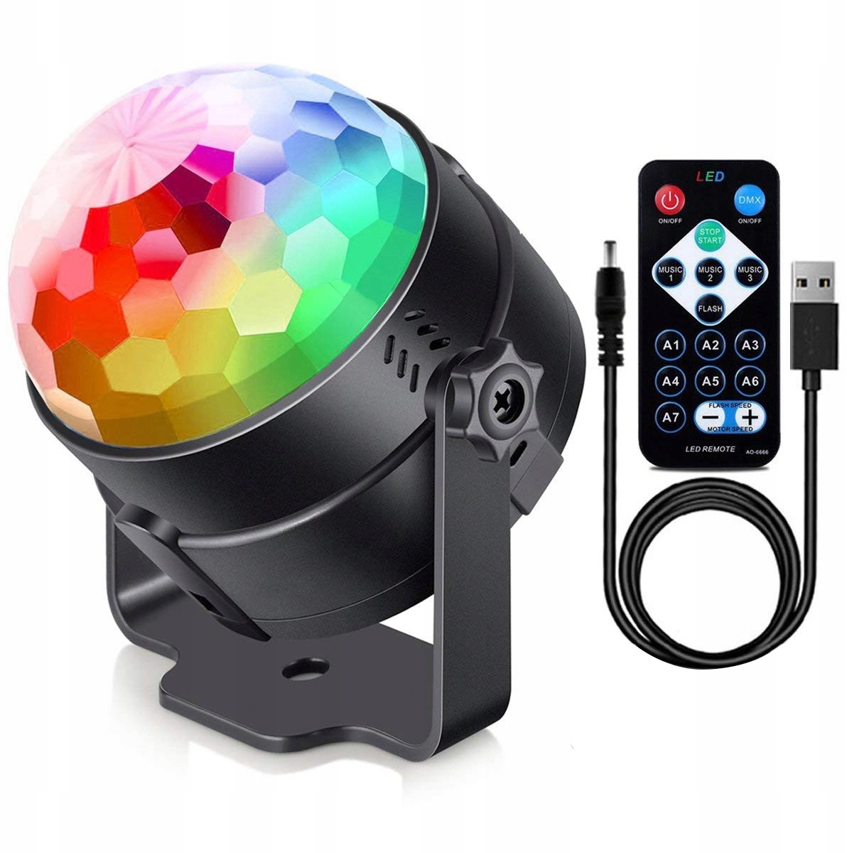 Projektor Dyskotekowy Kula Disco Led Rgb + Pilot