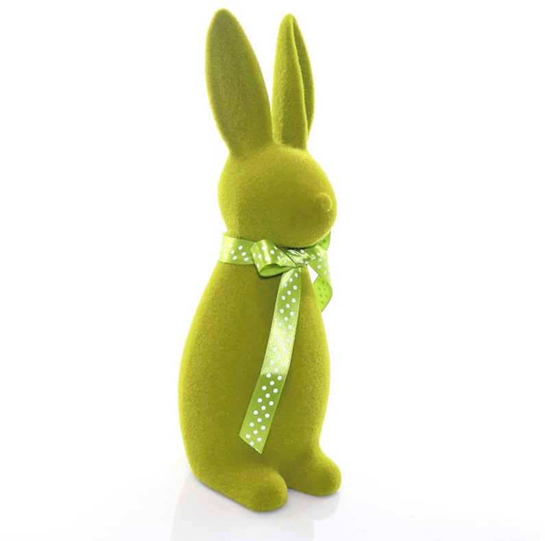 TG Królik wielkanocny flokowany zielony - 30 cm - 1 szt. TG55598