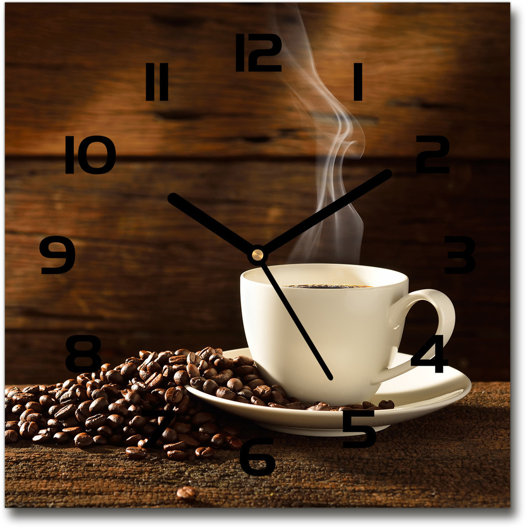 Zegar szklany na ścianę Filiżanka kawy