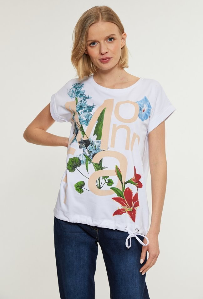 Monnari Wzorzysty t-shirt damski -