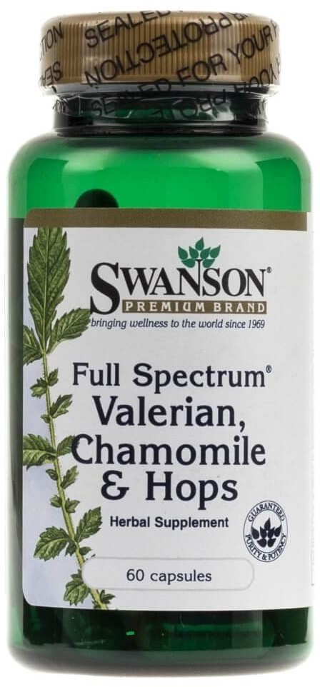 SWANSON Valerian (Waleriana Rumianek i Chmiel), 60 kapsułek