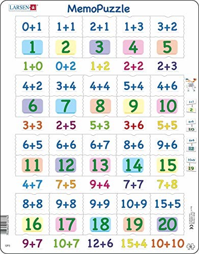 Larsen GP3-ZZ puzzle Rompecabezaspuzzle wkładane i puzzle LARSENsummemo, wielokolorowe (30), kolorowe GP3
