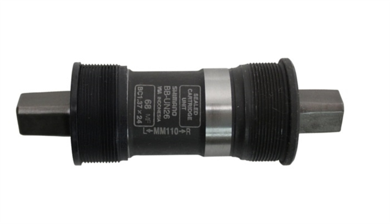 SHIMANO Wkład suportu BB-UN26 czarny / Montaż przerzutki: brak / Rozmiar: 68 x 110 mm / Typ: BSA ABBUN26B10X