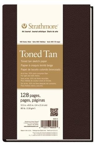 Strathmore STR-469  5 128 tabela nie ma 80 cudowne Tan Art Journal, 5.5 by 21,6 cm STR-469-5