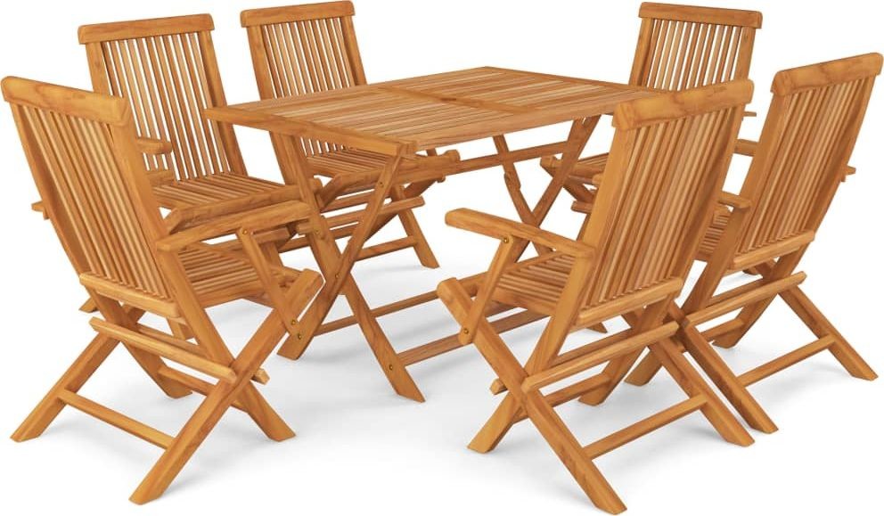 vidaXL 7-cz zestaw mebli ogrodowych lite drewno tekowe 3059604